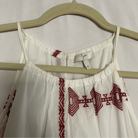 Joie Embroidered Boho Milanira Maxi Dress In Porcelain Handkerchief Hemline - Picture 4 of 16